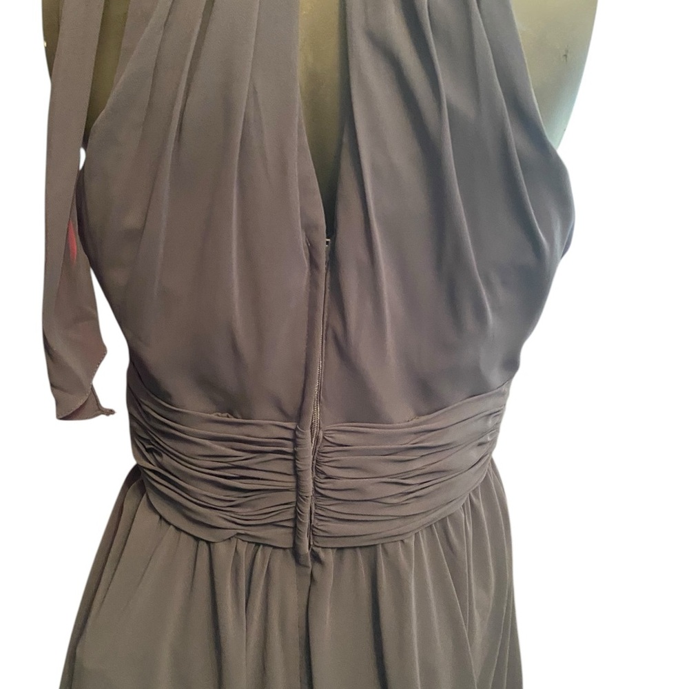 Evening Wear Soft Grey Flowing Full Length Dress Size 16 - Picture 6 of 8